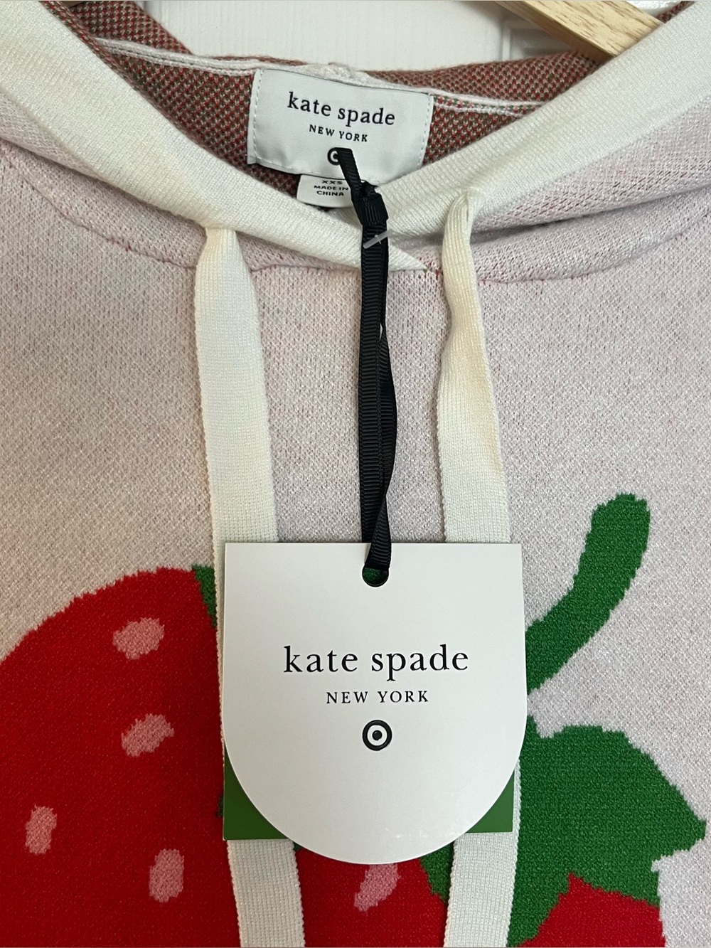 NWT Kate Spade New York x Target Strawberry Hooded Sweatshirt XXS 🍓 - Picture 9 of 9